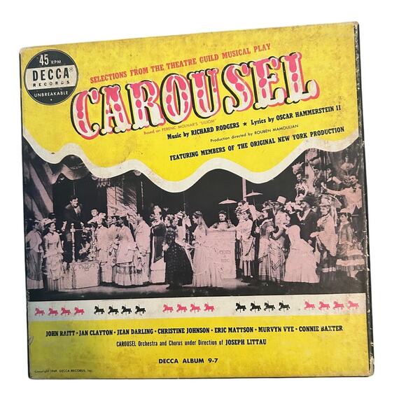 Vintage Lot of 3 Musicals 45 RPM Records 5-6 Two Sided Vinyls Each Decca - Picture 2 of 7